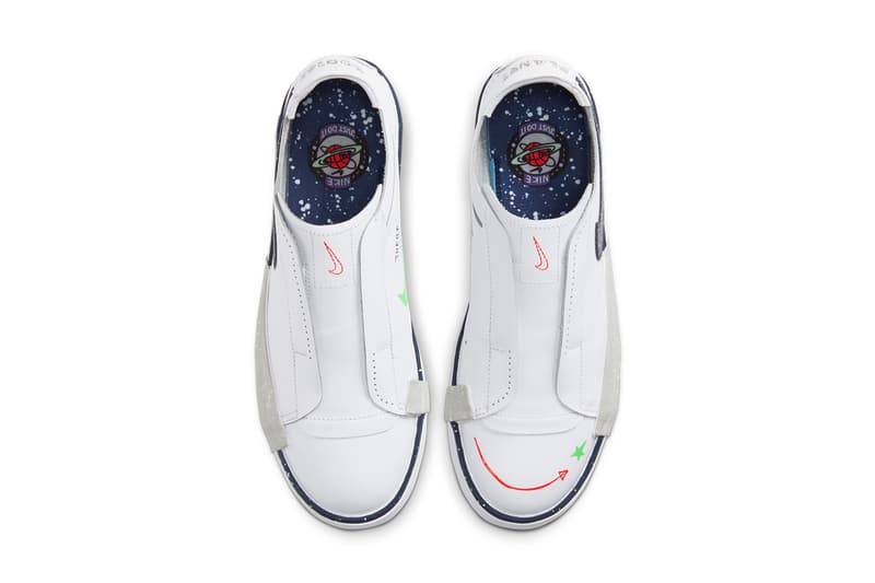 nike basketball sportswear blazer slip planet of hoops white navy blue void green red purple green cw2619 141 release date info photos price store list