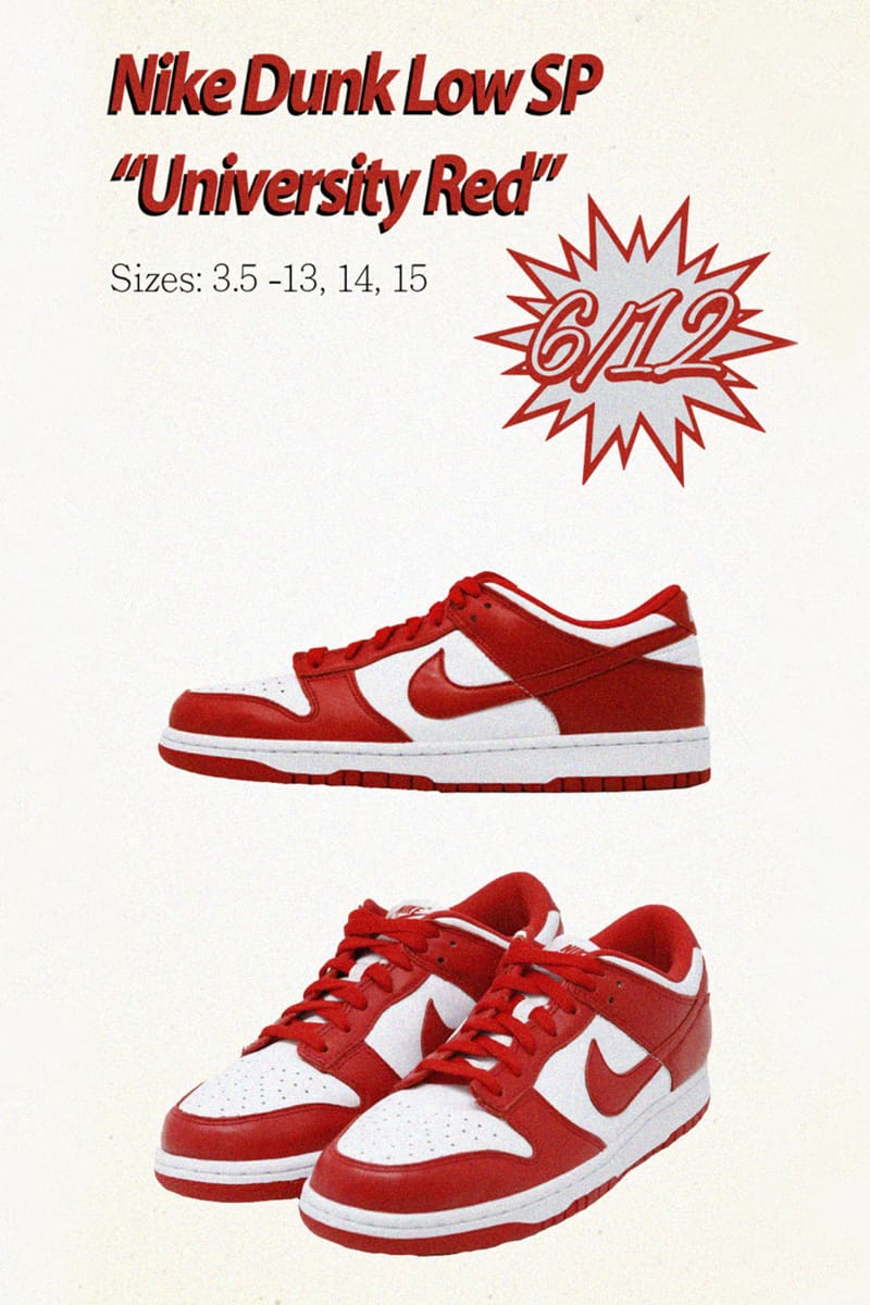 white and red dunks