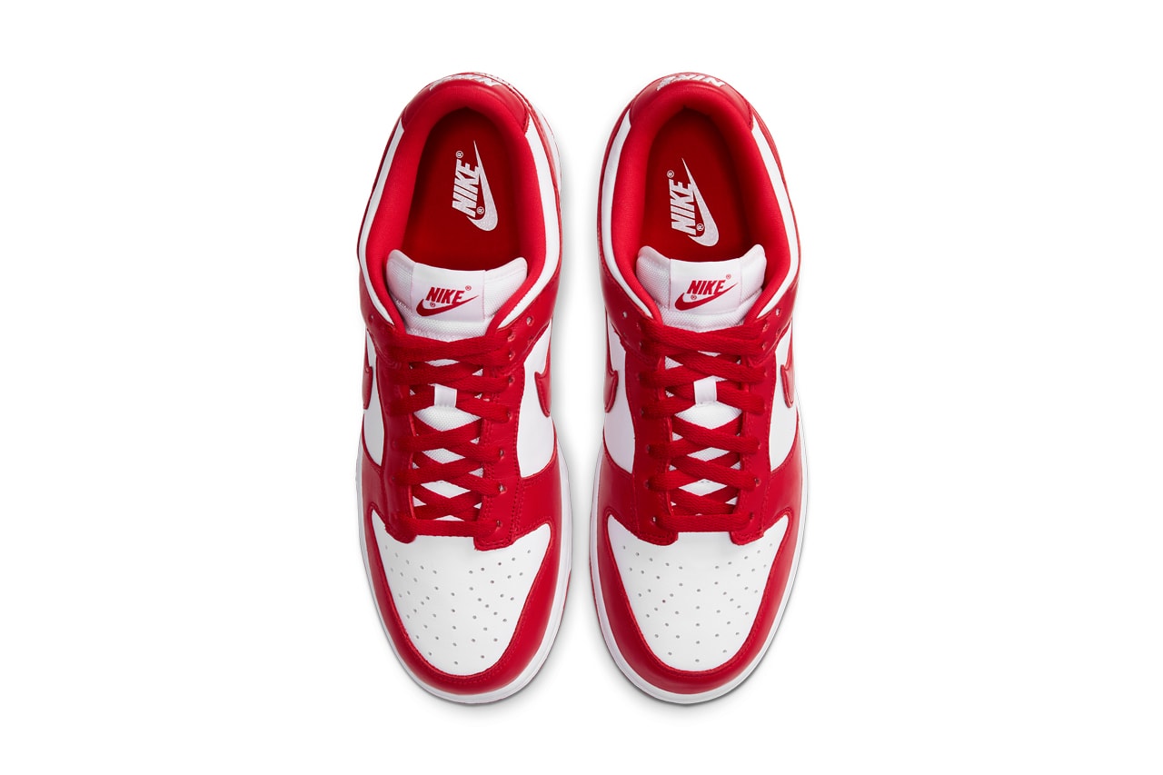 nike dunk low sportswear be true to your school university red white CU1727 100 official release date info photos price store list saint johns brazil champ colors team tones