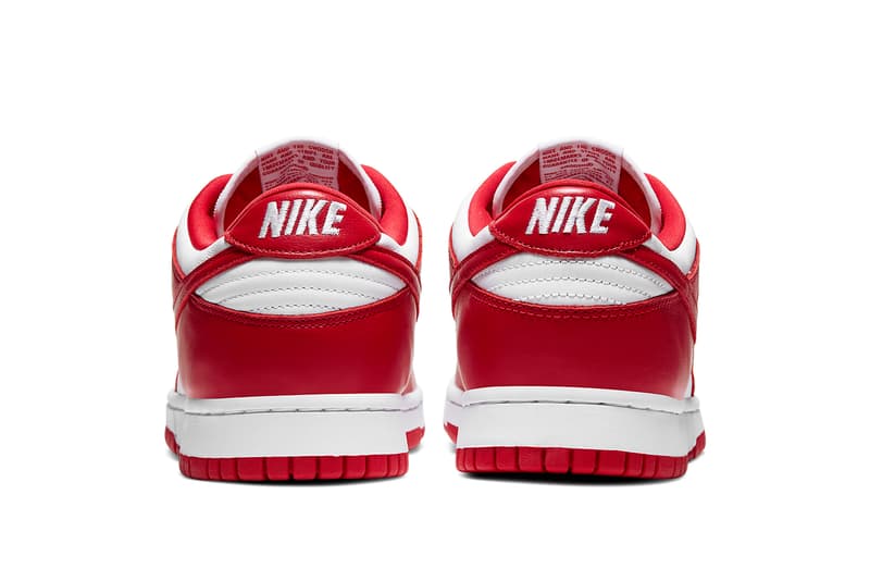 nike dunk low sportswear be true to your school university red white CU1727 100 official release date info photos price store list saint johns brazil champ colors team tones