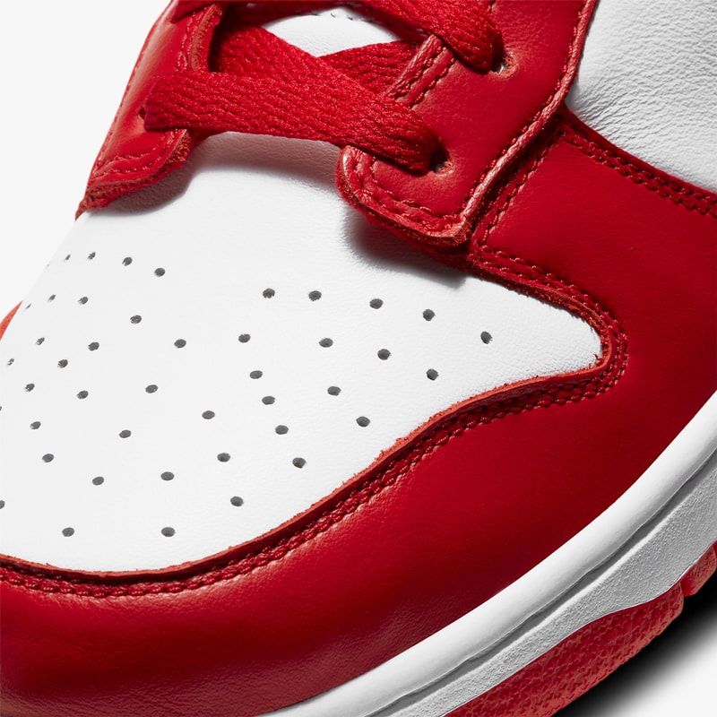 nike dunk low sportswear be true to your school university red white CU1727 100 official release date info photos price store list saint johns brazil champ colors team tones