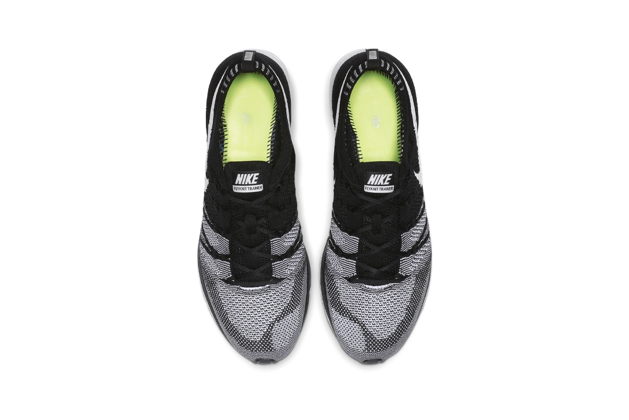 Nike Flyknit Trainer "Black/White" OG Zoom Air Running Sneaker Footwear Swoosh Sneaker Release Information 2012 Retro Re-Release Volt Insoles