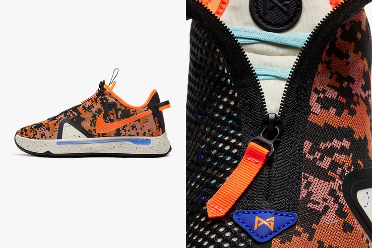 Nike PG 4 "Total Orange" Features Pixelated Camo Patterns