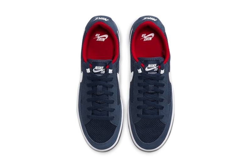 nike sb skateboarding adversary tennis shoe white pine green photo blue midnight navy university red black CJ0887 102 103 400 100 release date info photos price store list