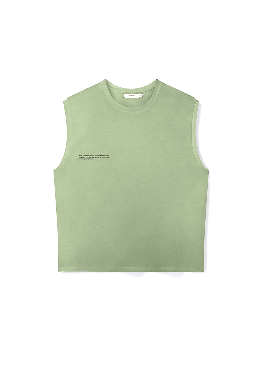 PANGAIA Sleeveless T-shirts responsibly harvested seaweed GOTS certified organic cotton sustainable sustainability Summer 2020 Unisex colors release information peppermint oil freshness