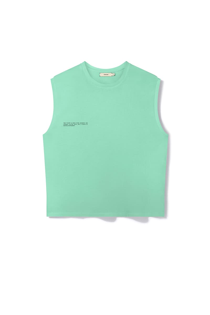 PANGAIA Sleeveless T-shirts responsibly harvested seaweed GOTS certified organic cotton sustainable sustainability Summer 2020 Unisex colors release information peppermint oil freshness