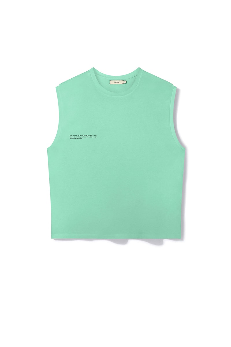 PANGAIA Sleeveless T-shirts responsibly harvested seaweed GOTS certified organic cotton sustainable sustainability Summer 2020 Unisex colors release information peppermint oil freshness