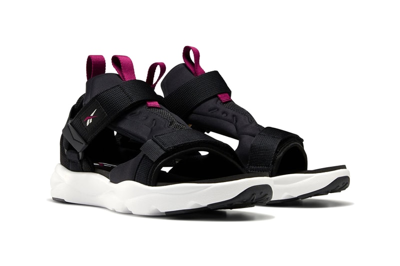 Reebok Furylite Sandals Release Information First Look Summer Footwear Shoes Black / white / blaze berry White / Primal Red / Crushed CobaltSkull gray / white / pixel pink Nylon 3D Ultralite Instapump Fury DNA