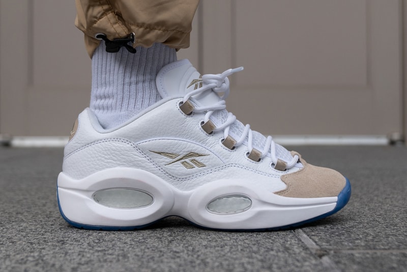 reebok question low oatmeal white blue light sand allen iverson EF7609 release date info photos price
