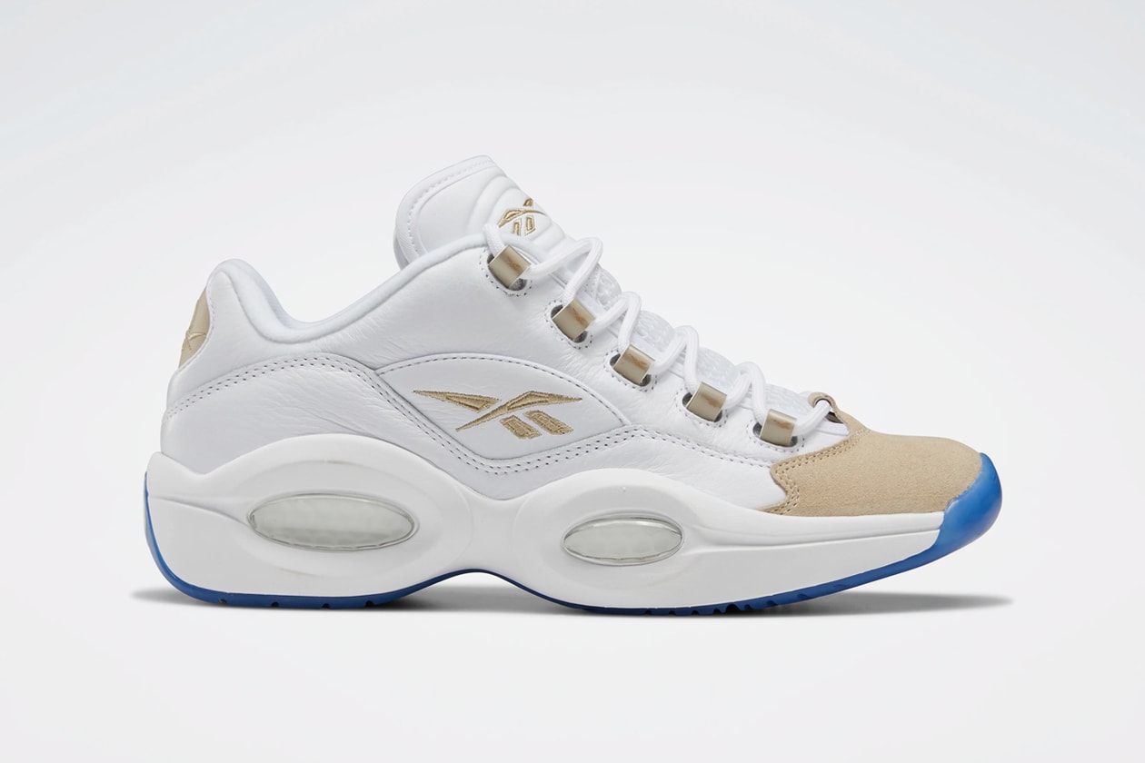 reebok question low oatmeal white blue light sand allen iverson EF7609 release date info photos price