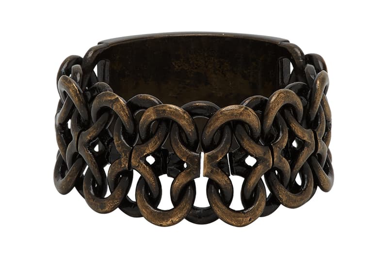 Saint Laurent Silver Bronze Plaguette Ring Release 201418M147295 201418M147293 ssense accesory