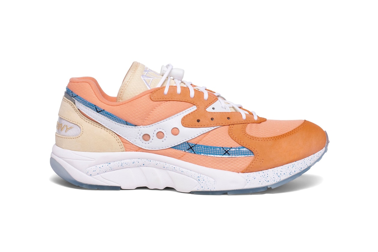 saucony aya peaches and cream orange white blue tan release date info photos price