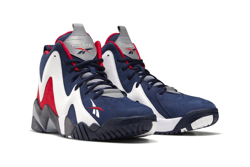 Reebok Men S High Top Basketball Shoes White Red Navy Blue - For