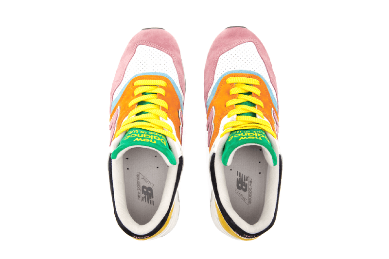new balance staud activewear 997 convertible bag sneakers colorful colourful rainbow drops trainers