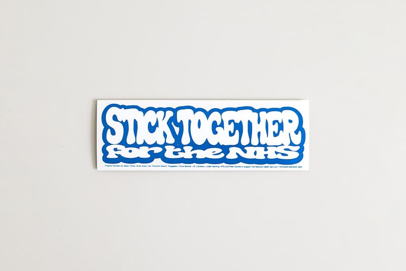 stick together for the nhs sticker archive nhs i-d nts peter saville fergadelic linder sterling aries Fiona Banner aka the Vanity Press Lakwena cali thornhill dewitt nhs charities together francesca gavin alex powis synamatix