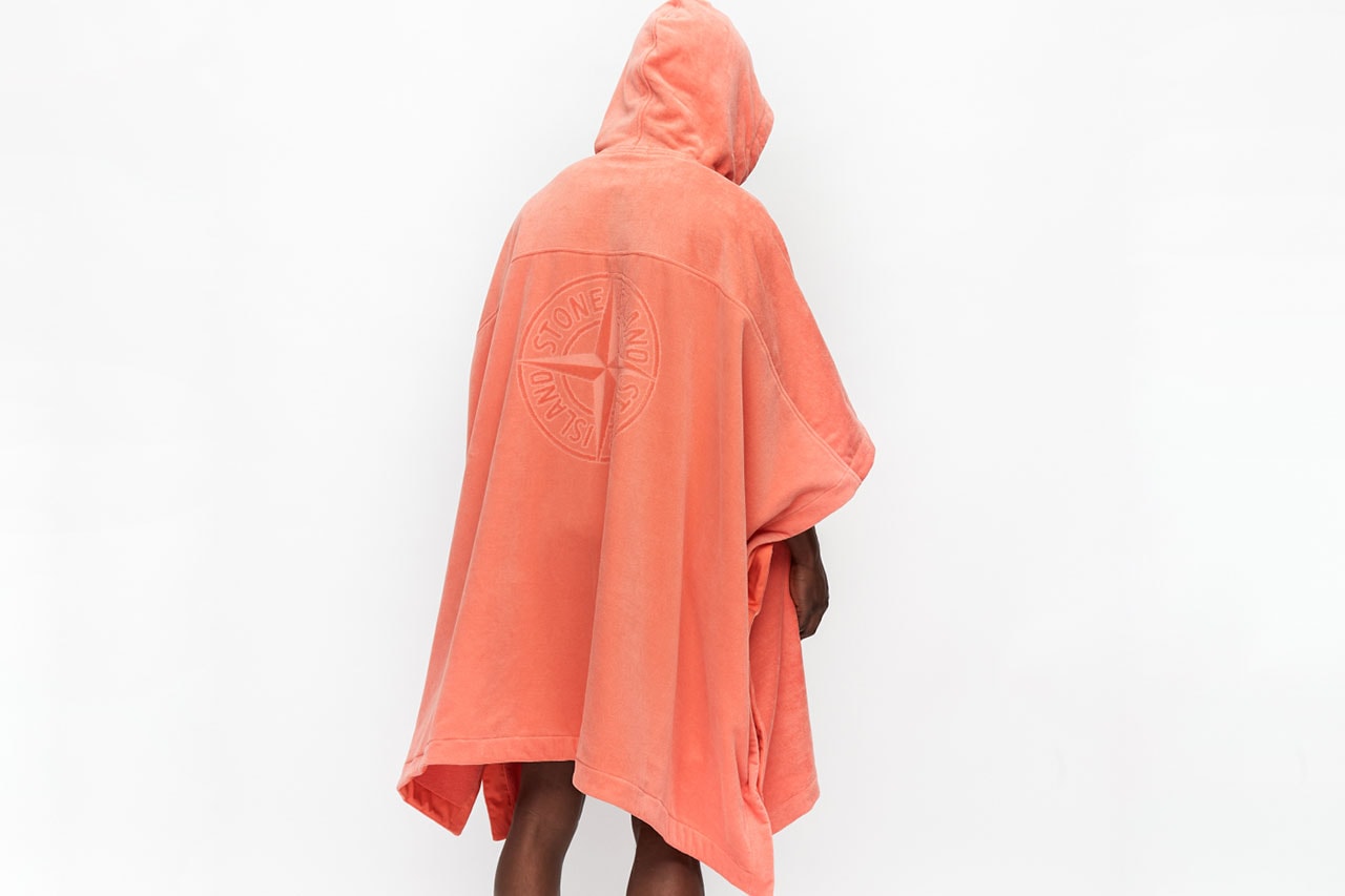 Stone Island Spring/Summer 2020 Bathrobe Cape ss20 garment dye terrycloth poncho pullover coat jacket hooded ss20 beach towel