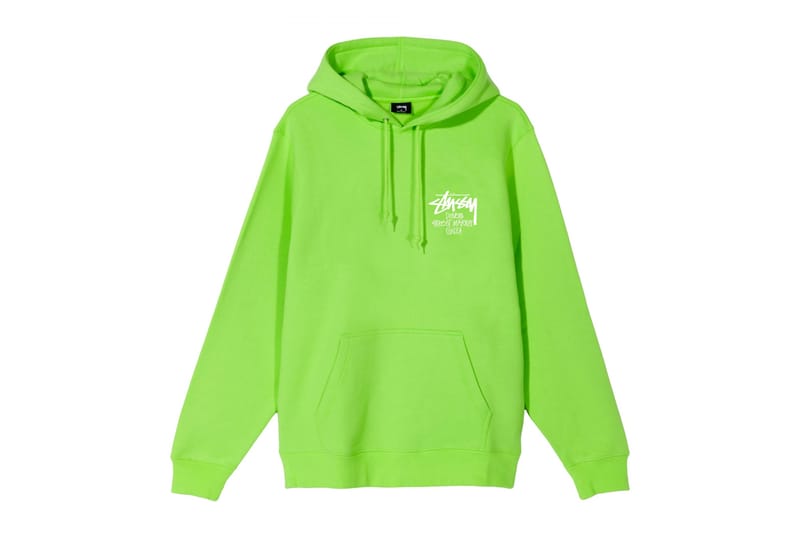 neon stussy hoodie