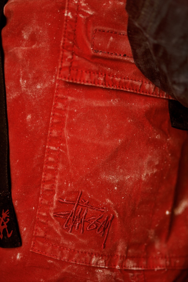 stussy gramicci zip off cargo pants collaboration release collection outdoor brand patented gusset crotch built in nylon belt hiking skating