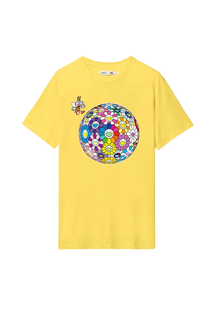 Takashi Murakami x PANGAIA World Bee Day 2020 Capsule Collection Sustainability GOTS Cotton Milkywire Bee the Change Fund Flower Ball Saffron Yellow Cobalt Blue Orchid Purple Release Information