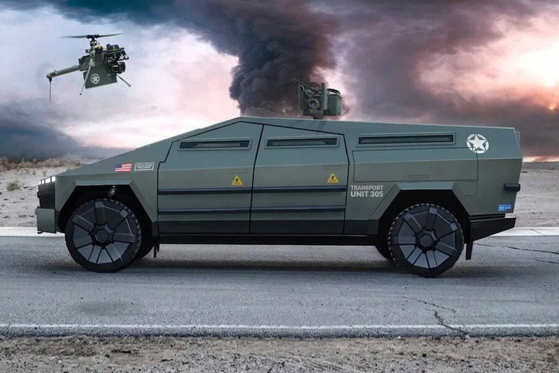 Tesla Cybertruck Electric Military Electric Future Renders Military EV Electric Vechicles post-apocalyptic elon Musk 