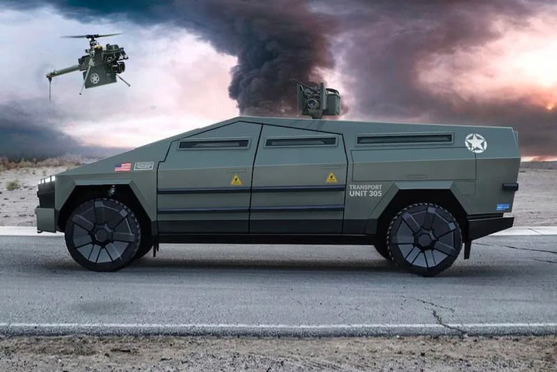 Tesla Cybertruck Electric Military Electric Future Renders Military EV Electric Vechicles post-apocalyptic elon Musk