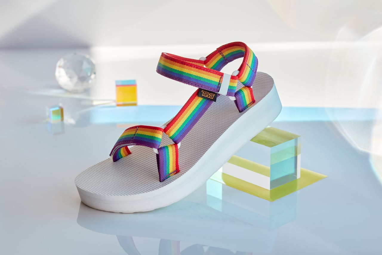 children's rainbow flip flops