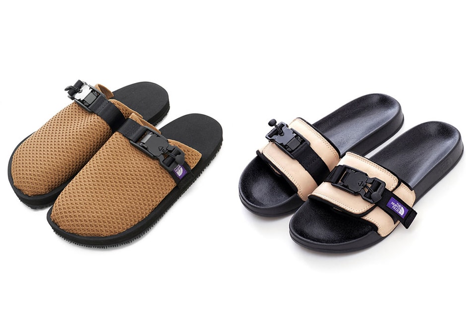 white Displacement have THE NORTH FACE PURPLE LABEL Knit Leather Sandals | Hypebeast