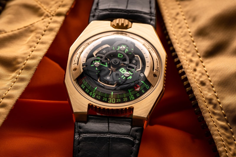 Urwerk UR 100 Gold C3PO Watch Info mechanical watches swiss watches star wars may 4th gold complication watch