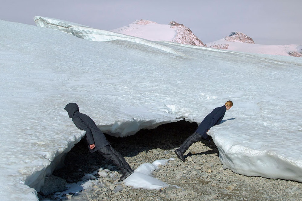 Veilance Fall Winter 2020 Lookbook Ben Zank British Columbia Woods Glacier Snow Ice Forrst Arc’teryx outerwear GORE-TEX Mionn IS Capsule  Coreloft-S Monitor IS SL jackets coats 