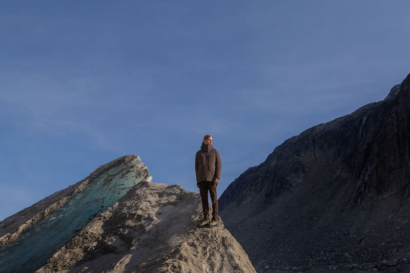 Veilance Fall Winter 2020 Lookbook Ben Zank British Columbia Woods Glacier Snow Ice Forrst Arc’teryx outerwear GORE-TEX Mionn IS Capsule  Coreloft-S Monitor IS SL jackets coats 