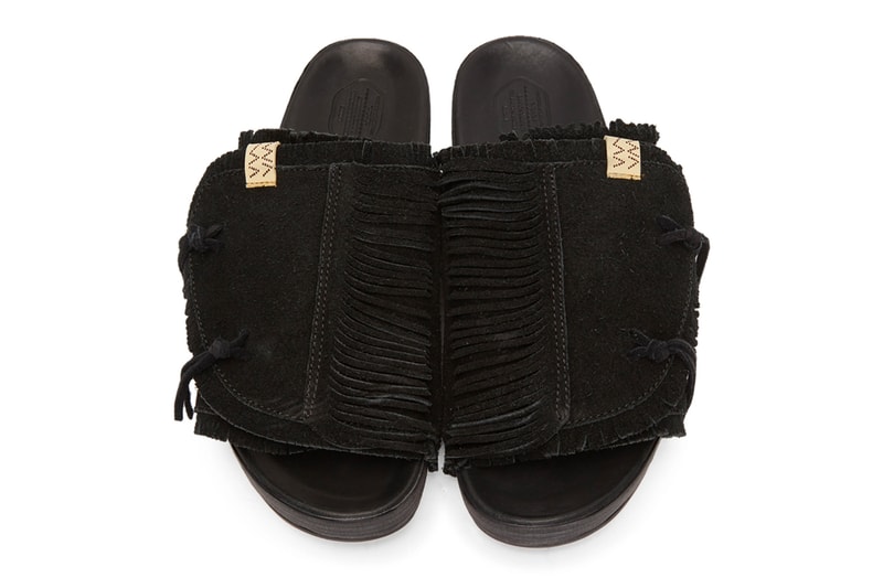 visvim Christo Shaman Folk Sandals in Black FIL ICT Hiroki Nakamura Sandalas Elk Leather Folk Americana Japanese 