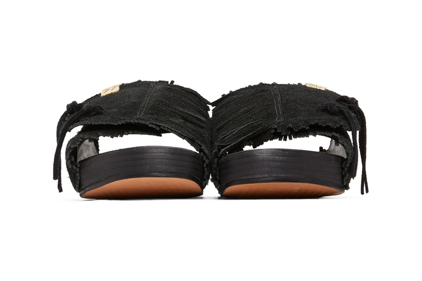 visvim Christo Shaman Folk Sandals in Black FIL ICT Hiroki Nakamura Sandalas Elk Leather Folk Americana Japanese 