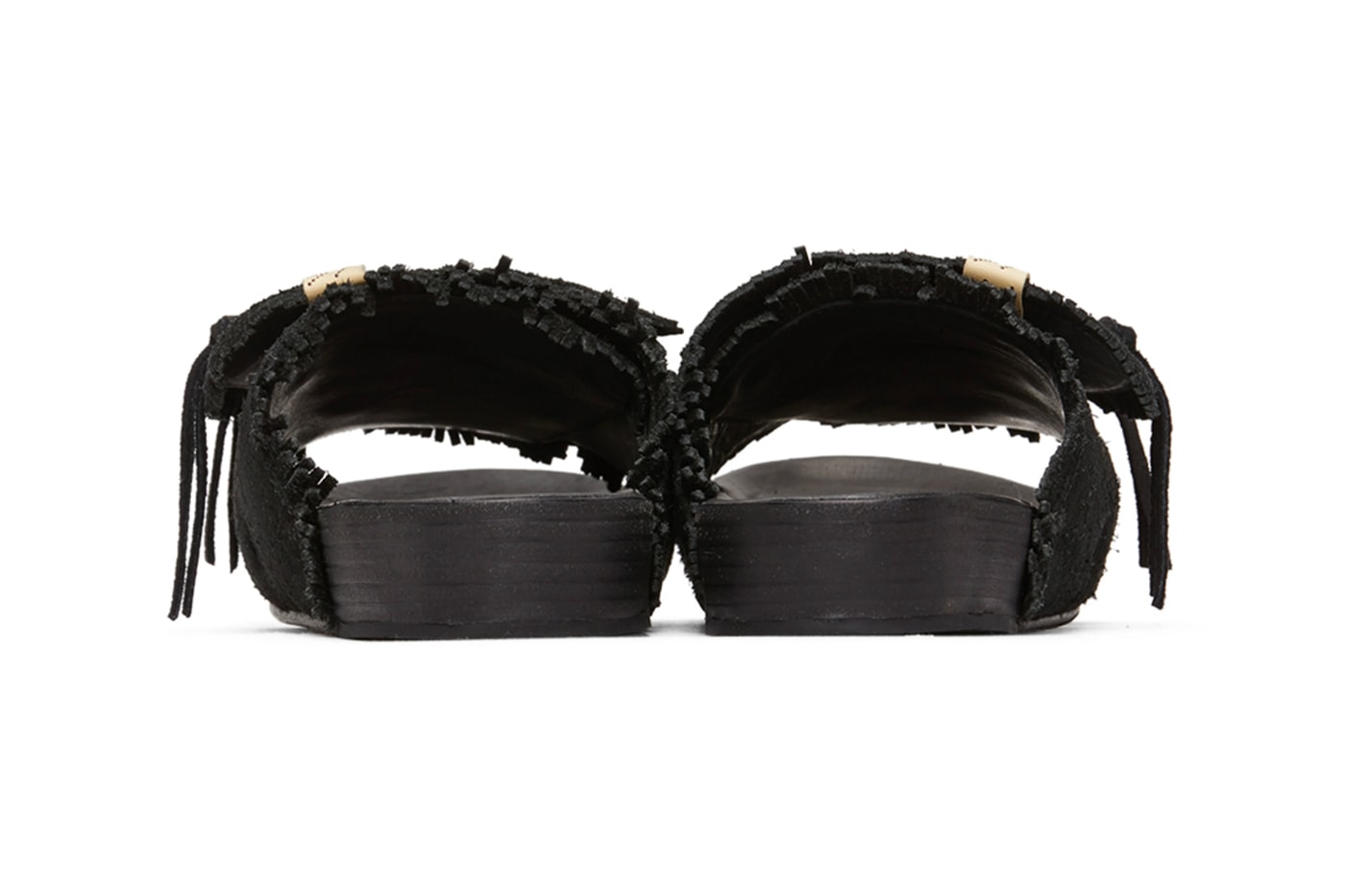 visvim Christo Shaman Folk Sandals in Black FIL ICT Hiroki Nakamura Sandalas Elk Leather Folk Americana Japanese 