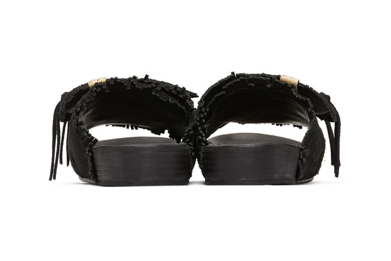 visvim Christo Shaman Folk Sandals in Black FIL ICT Hiroki Nakamura Sandalas Elk Leather Folk Americana Japanese