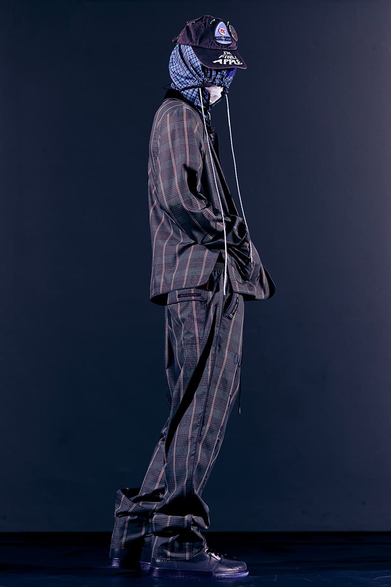 99%IS- "ATT1&TUDE" 15th Collection Lookbook diy maximalism Punk riot gear gobchang pants down puffer jackets glow in the dark reflective inks screenprint bajowoo south korean brand