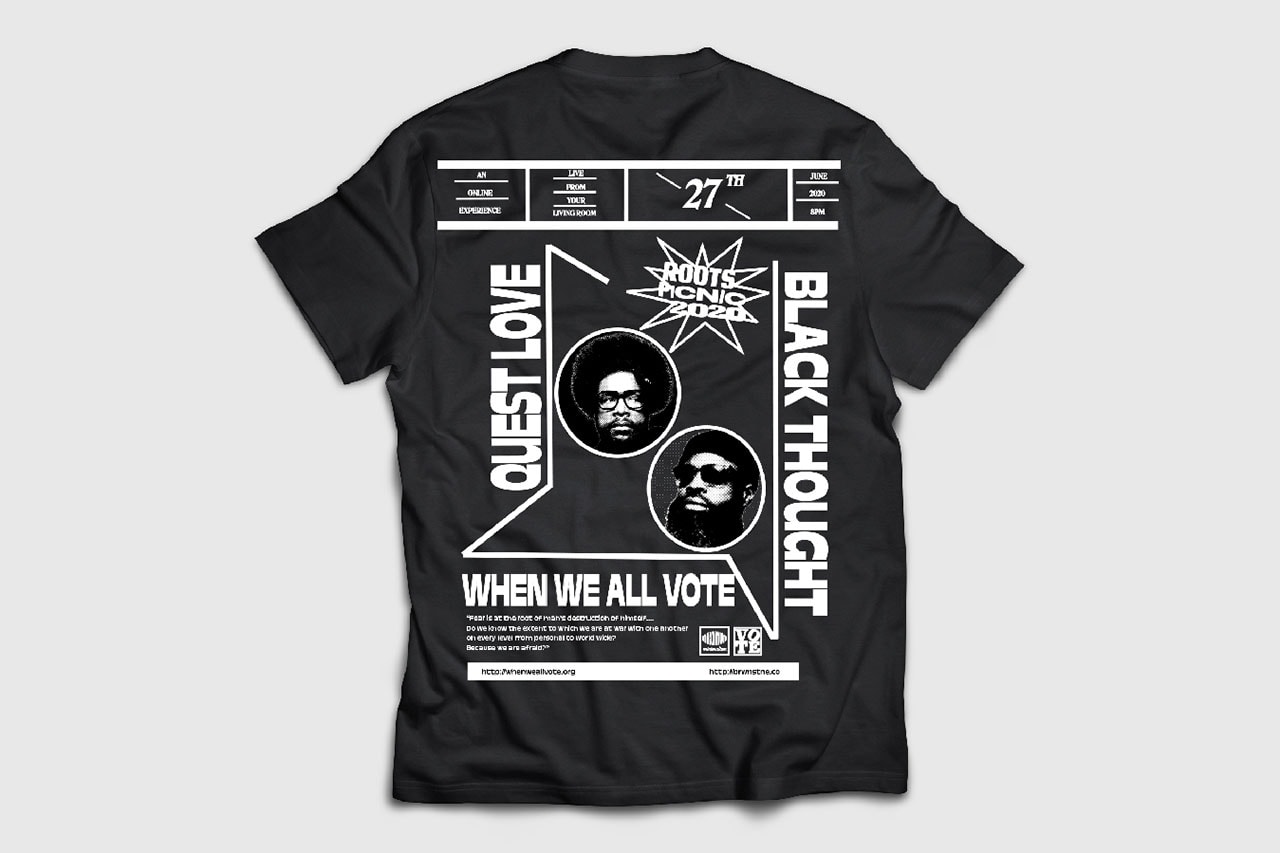 Brownstone for The Roots Picnic 2020 Shirt Merch tee graphics design questlove black thought vote june 27