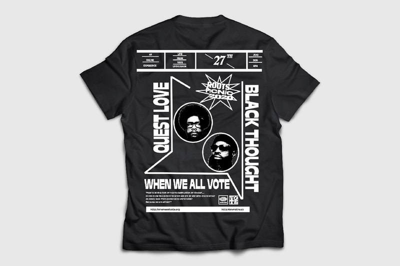 Brownstone for The Roots Picnic 2020 Shirt Merch tee graphics design questlove black thought vote june 27