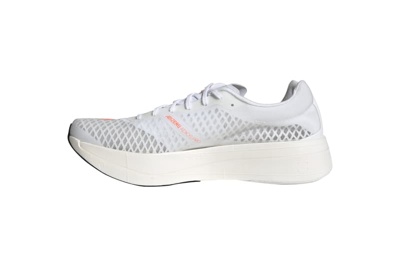 adidas adizero adios pro running sneaker carbon fibre innovation lightstrikepro energyrods signal coral white