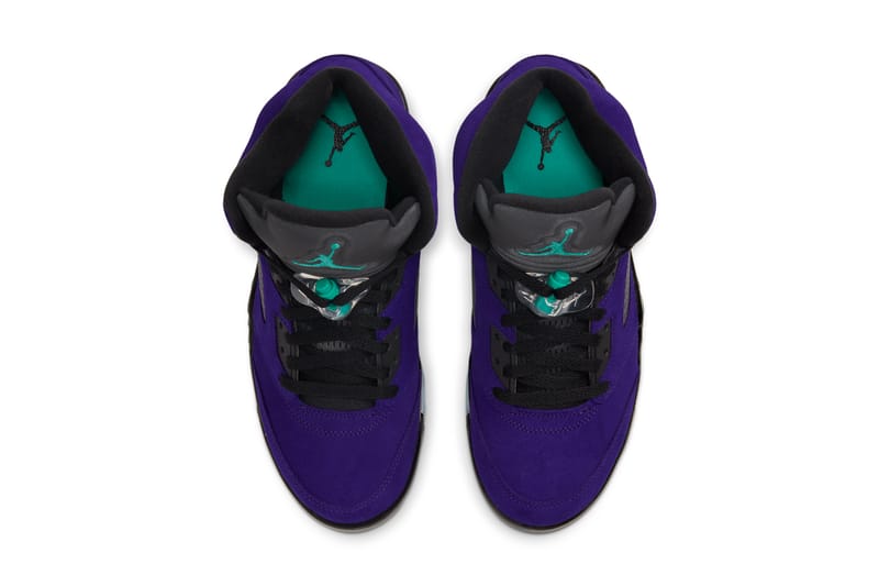purple jordan 5 suede