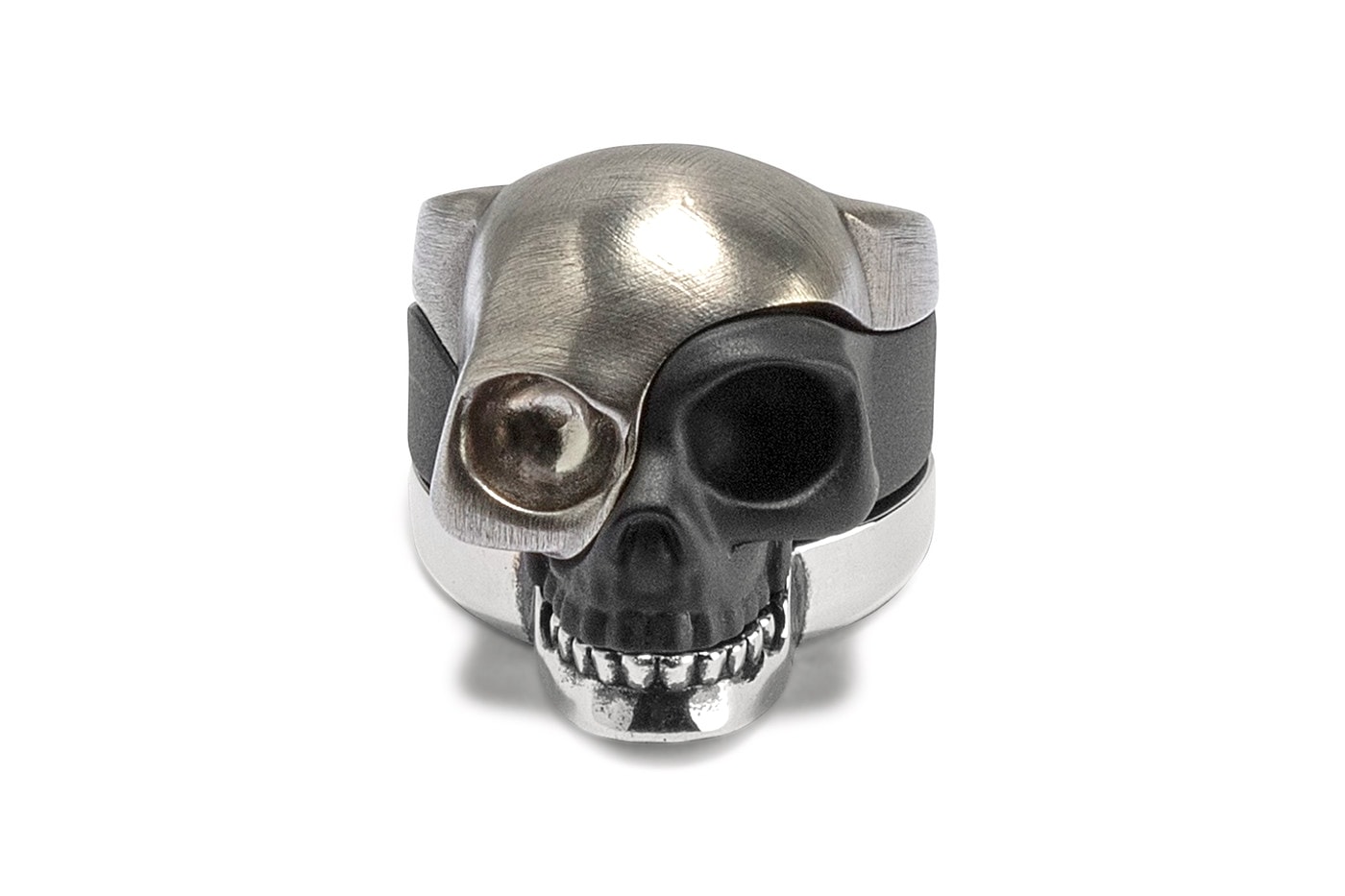 Alexander Mcqueen Stack Skull Ring Release silver made in italy jewelry skulls brass accessories HBX