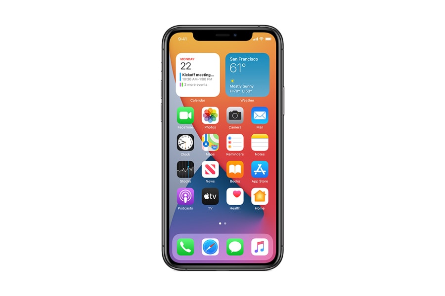 Apple iPhone 11 Pro Max iOS 14 Home Screen Widgets App Library Siri Apple Watch FaceTime Messages Maps