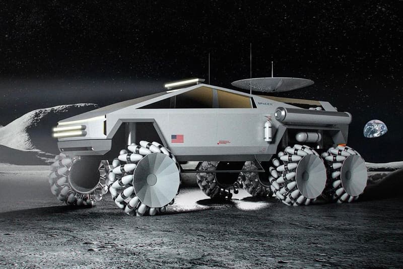 Charlie Automotive Tesla Cybertruck Lunar Rover Concept renders moon landing rover Tesla Elon Musk cybermoon suvs evs 