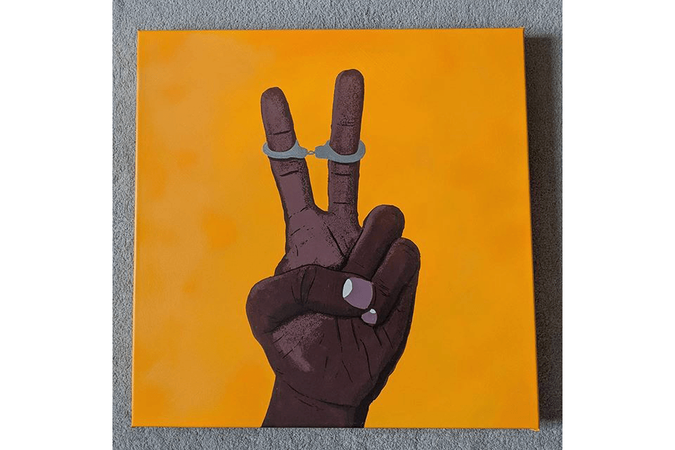 Art for Black Lives Matter and Justice Organizations Alexis Eke Posters Prints Editions Giovanni Martins #THISISBLACKGROUND Reuben Dangoor Moosey Art Peace Sign Painting Auction Adam Lister Photography Print Sale Juneteenth