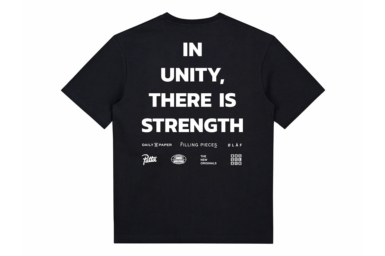 Daily Paper, Patta, Filling Pieces Black Lives Matter Tee shirt blm olaf hussein smib the new originals charity made to order Hosselaer no justice no peace Farida Sedoc In Unity, There Is Strength
