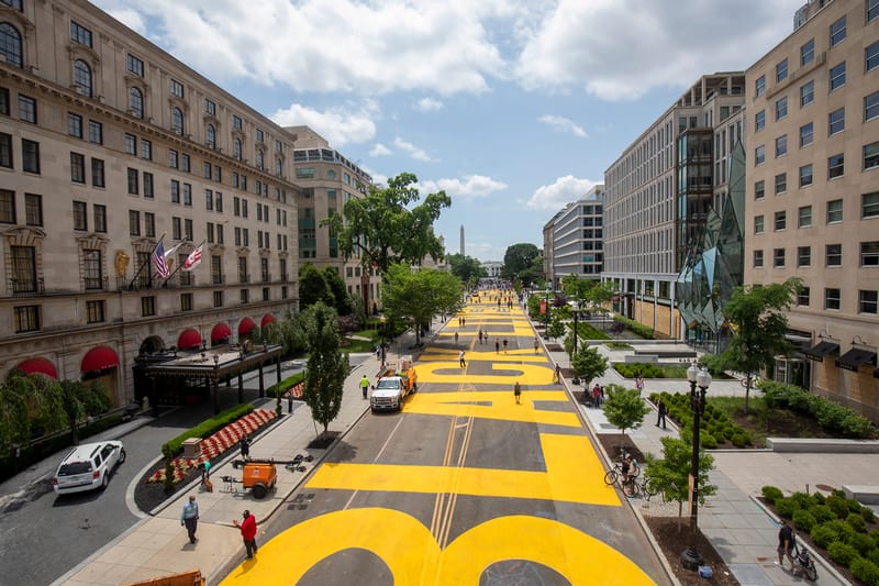 Massive Mural Spelling out "Black Lives Matter" Painted Near White House