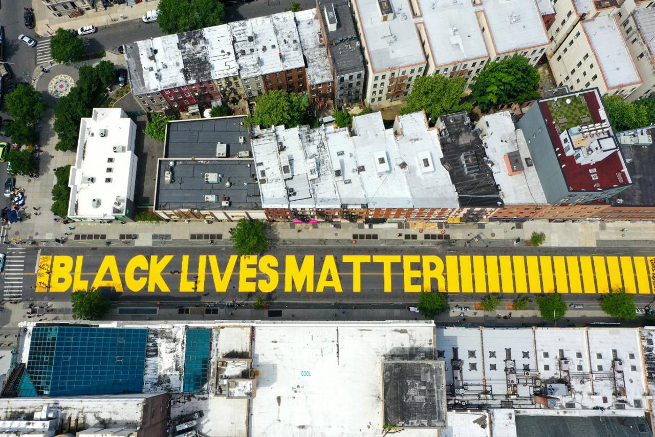 Black Lives Matter Street Mural Trump Tower Manhattan New York City