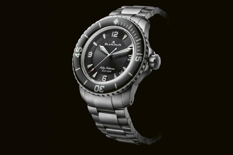 blancpain fifty fathoms titanium bracelet proprietary patent links automatique grande date