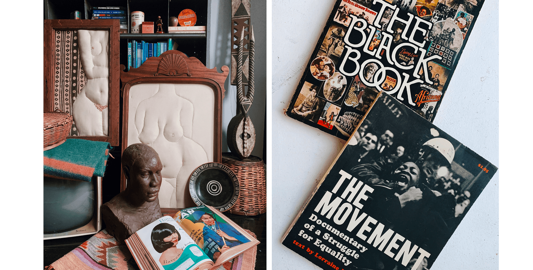 blk mkt vintage interview brooklyn bedford stuyvesant store black african american products relics artifacts history cultural pieces michael jordan ads shirley chisolm posters vinyl records peacock rattan chairs