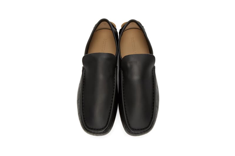 Bottega Veneta Black Driver Loafers SSENSE Lace-up Square Moc Toe Leather Calfskin Shoes 