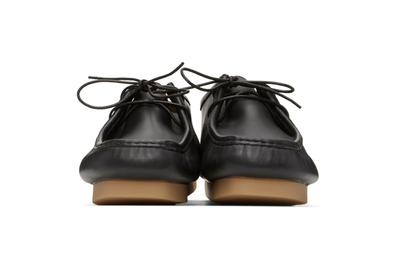 Bottega Veneta Black Driver Loafers SSENSE Lace-up Square Moc Toe Leather Calfskin Shoes 